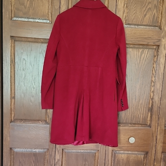 Talbots Mid-length Wool Cashmere Crimson Button Front Lined Women's Coat Size 10 - Picture 5 of 9